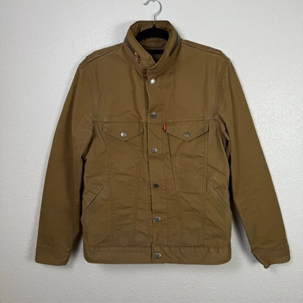 Levi's Commuter Hooded Trucker Jacket Rare Cougar Brown Medium Techwear Cyclist